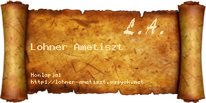 Lohner Ametiszt névjegykártya